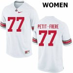 NCAA Ohio State Buckeyes Women's #77 Nicholas Petit-Frere White Nike Football College Jersey ETS5145KV